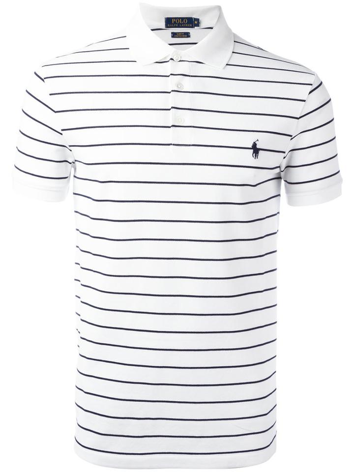 Polo Ralph Lauren Striped Polo Shirt, Men's, Size: Xxl, White, Cotton/spandex/elastane