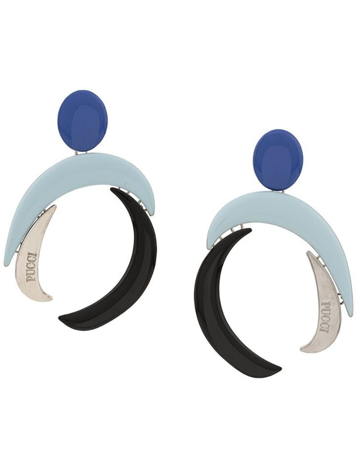 Emilio Pucci Geometric Shaped Earrings - Black