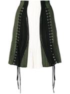 Alexander Mcqueen Laddered Colour-block Skirt - Green