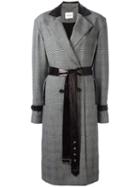 Magda Butrym 'kiel' Coat, Women's, Size: Medium, Black, Leather/spandex/elastane/wool/volumizer + Densifying Agent