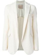 Erika Cavallini Open Front Blazer, Women's, Size: 46, White, Cotton/polyamide/spandex/elastane/viscose