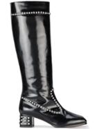 Maryam Nassir Zadeh Black Patent Stud Kiki 50 Knee Boots