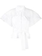 Delpozo Belted Shirt, Women's, Size: 36, White, Cotton