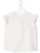 Amaia - Ruffled Sleeve Printed Blouse - Kids - Cotton - 4 Yrs, White