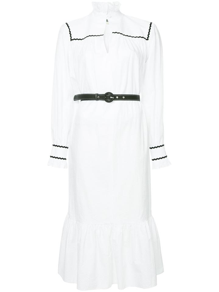 Alexa Chung Belted Dress - White