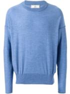 Ami Alexandre Mattiussi Crew Neck Jumper, Men's, Size: Xs, Blue, Wool