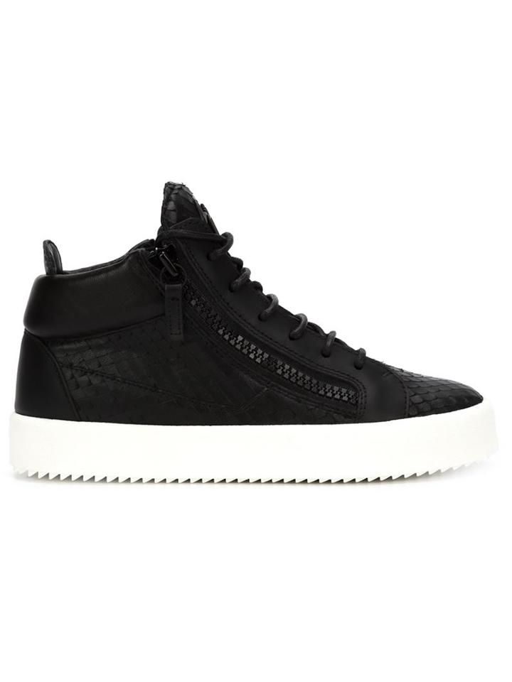 Giuseppe Zanotti Design 'kriss' Snakeskin Effect Mid-top Sneakers