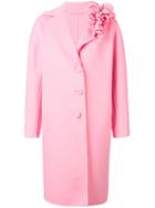 Ermanno Scervino Ruffled Lapel Cocoon Coat - Pink & Purple
