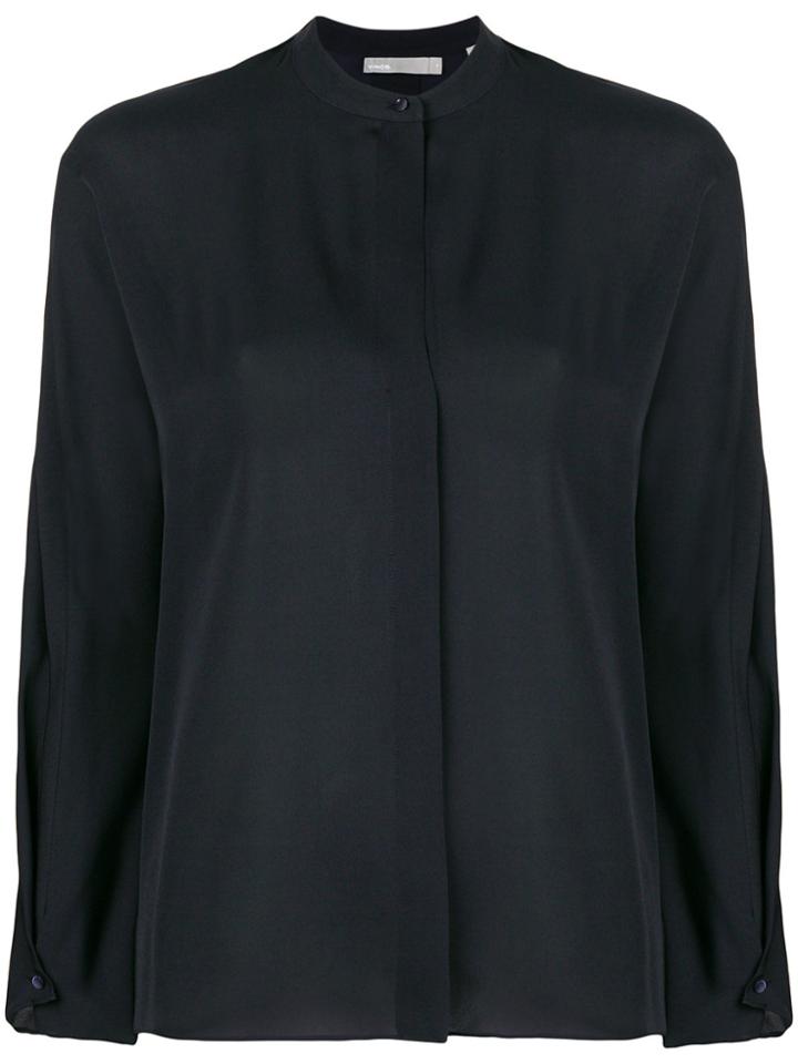 Vince Mandarin Neck Blouse - Blue