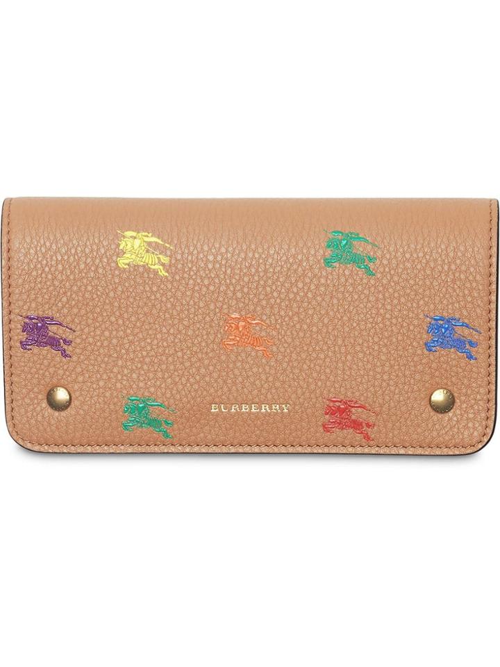 Burberry Ekd Leather Phone Wallet - Neutrals