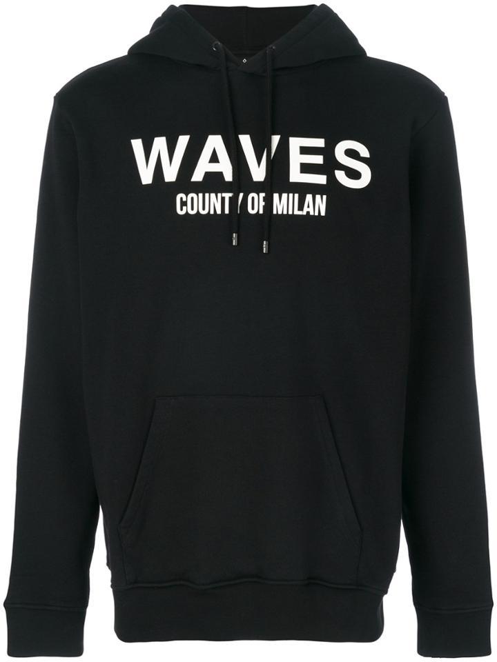Marcelo Burlon County Of Milan Double Waves Surf Hoodie - Black