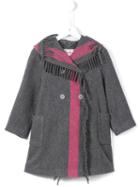 Il Gufo Fringed Peacoat, Girl's, Size: 8 Yrs, Grey