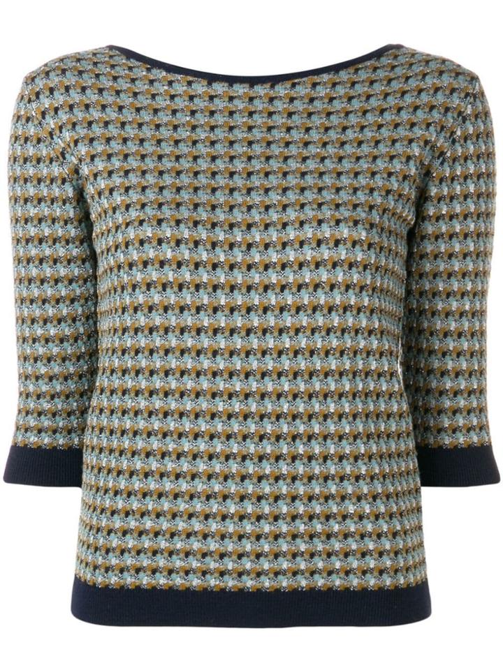 Etro Patterned V-neck Sweater - Blue