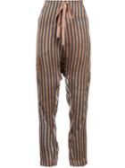 Uma Wang Striped Trousers, Women's, Size: S, Black, Viscose