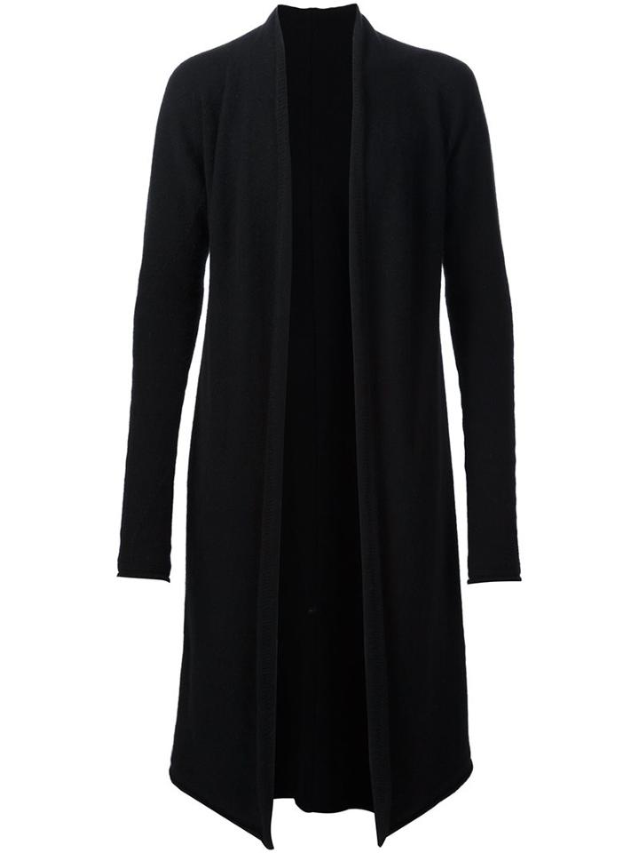 Devoa Long Cardigan, Men's, Size: 3, Black, Mink Fur/cashmere