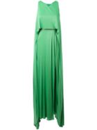 Versace Collection Layered Maxi Dress, Women's, Size: 40, Green, Viscose/polyamide