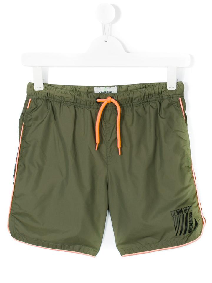 Vingino - Teen Logo Print Swim Shorts - Kids - Polyamide/polyester - 14 Yrs, Green