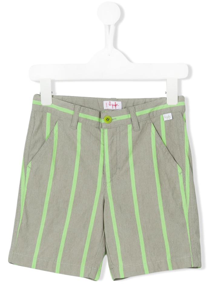 Il Gufo - Striped Shorts - Kids - Cotton/polyamide/spandex/elastane - 10 Yrs, Boy's, Green