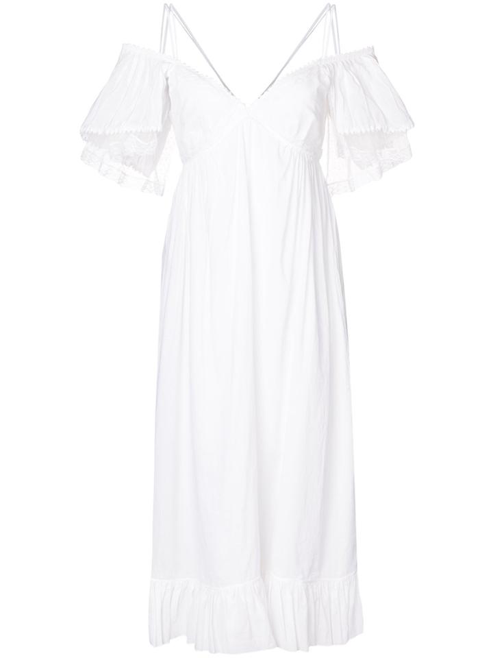 Mcq Alexander Mcqueen Off-the-shoulder Ruffled Midi Dress - White