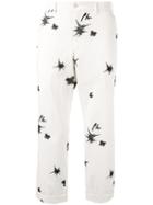 Comme Des Garçons Pre-owned Embroidered Trousers - White