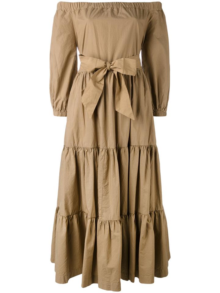 Erika Cavallini - Lilian Off-shoulders Dress - Women - Cotton - 40, Nude/neutrals, Cotton