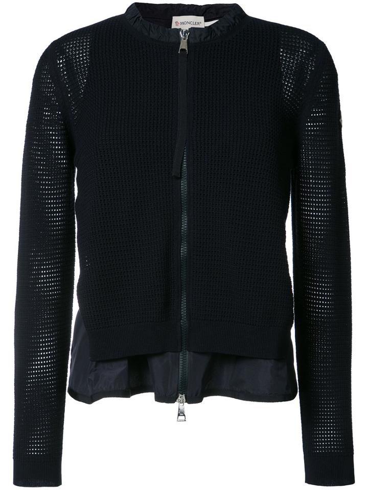 Moncler Layered Loose Knit Cardigan, Women's, Size: Small, Blue, Viscose/polyester
