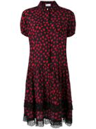 Red Valentino Heart Print Shirt Dress - Black