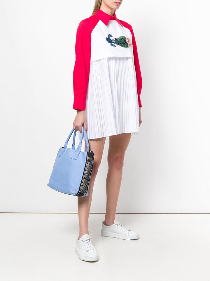 Pinko Embellished Brand Tote Bag - Blue