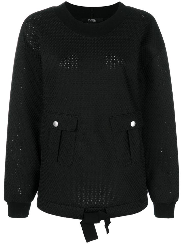 Karl Lagerfeld Oversized Mesh Sweatshirt - Black