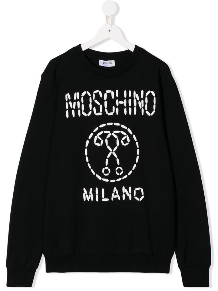 Moschino Kids Logo Patch Sweatshirt - Black