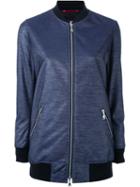 Loveless Zip Bomber Jacket, Women's, Size: 34, Blue, Polyester/tencel