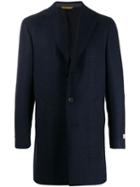 Canali Single-breasted Fitted Coat - Blue