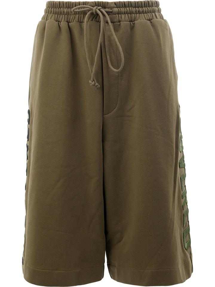 Juun.j Side Logo Patch Shorts, Men's, Size: 48, Green, Cotton