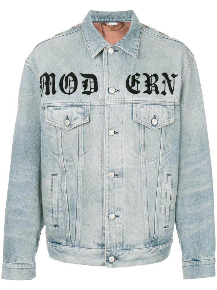 Gucci - Printed Logo Denim Jacket - Men - Silk/cotton/polyester/viscose - 48, Blue, Silk/cotton/polyester/viscose