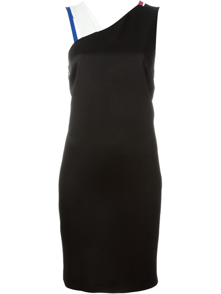 Msgm Asymmetric Contrast Strap Dress
