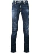 Philipp Plein Biker Statement Skinny Jeans - Blue