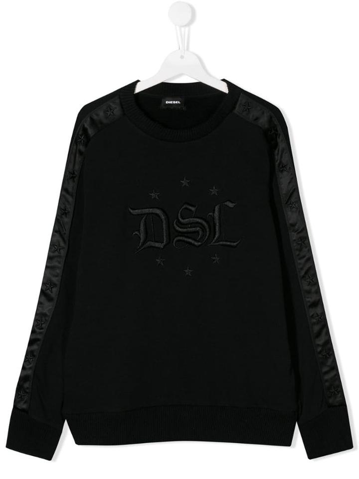 Diesel Kids Embroidered Logo Sweater - Black