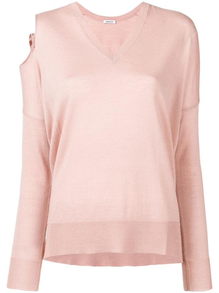 P.a.r.o.s.h. Cut-out Shoulder Jumper - Pink & Purple