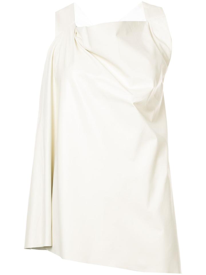 Drome Asymmetric Tied Back Top - White