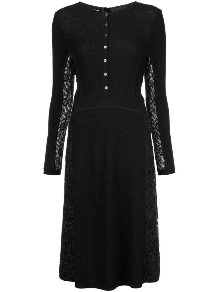 Oscar De La Renta Lace Insert Knitted Dress