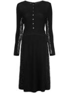 Oscar De La Renta Lace Insert Knitted Dress