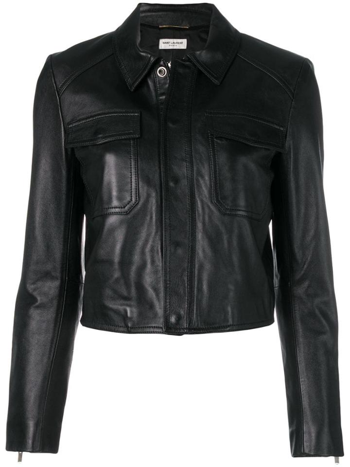 Saint Laurent Zip-up Leather Jacket - Black