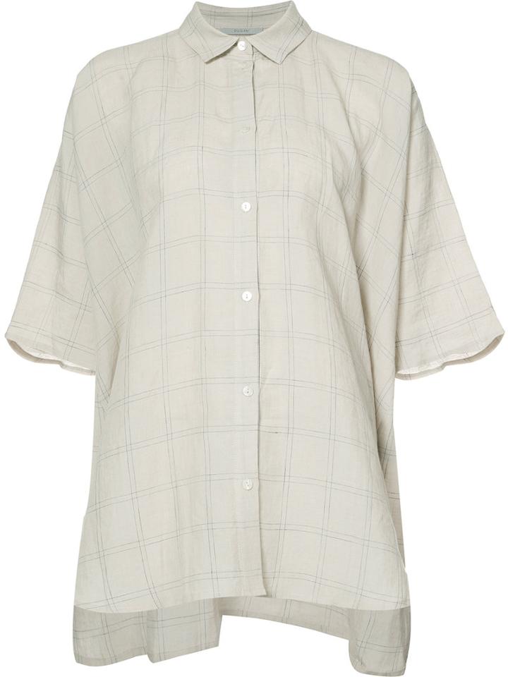 Dusan Square Pattern Shirt, Women's, Size: Medium, Nude/neutrals, Linen/flax