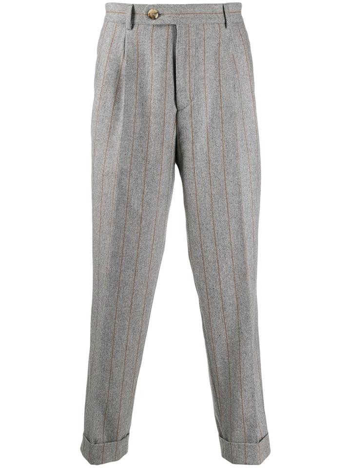 Brunello Cucinelli Striped Trousers - Grey