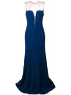 Stella Mccartney Sheer Panelled Long Gown - Blue