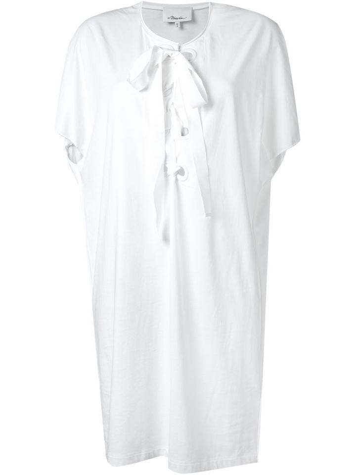 3.1 Phillip Lim Lace-up Shift Dress, Women's, Size: Small, White, Cotton