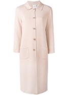 Agnona Classic Buttoned Coat, Women's, Size: 40, Pink/purple, Wool/spandex/elastane/cupro