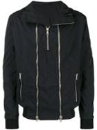 Balmain Zip Embellished Hooded Jacket - Blue