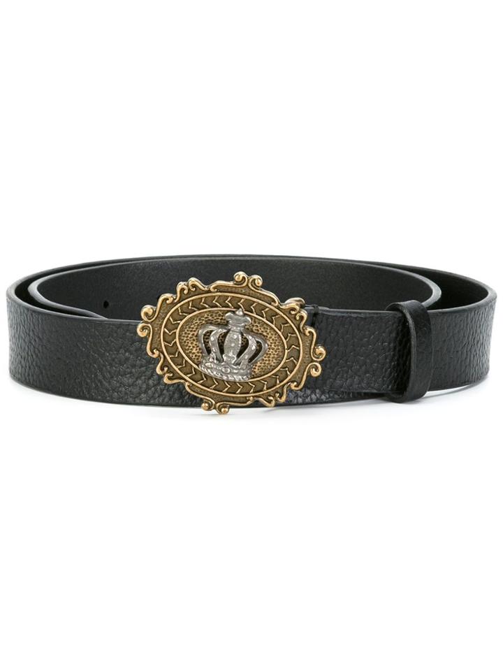 Dolce & Gabbana Crown Buckle Belt - Black