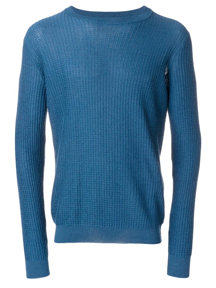 Nuur Waffle Knit Jumper - Blue